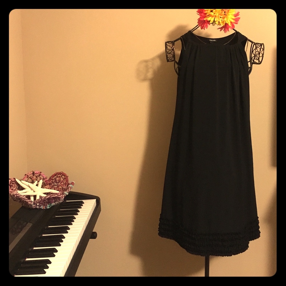 Cute and professional black dress with ruffles